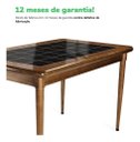 Ver imagem 6 de Mesa de Jantar Retangular 125x80cm Madeira Maciça 6 Lugares Sala Cozinha - Azulejo Preto - Natural