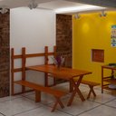 Ver imagem 3 de Conjunto Dobrável de Parede Para Churrasco 2,5m 2 Bancos Madeira Maciça Eucalipto