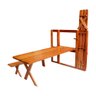 Conjunto Dobrável de Parede Para Churrasco 2,5m 2 Bancos Madeira Maciça Eucalipto - 2