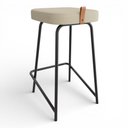 Ver imagem 1 de Banqueta Média para Cozinha Vik Estofada Linho Bege - Desk Design