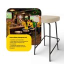 Ver imagem 5 de Banqueta Média para Cozinha Vik Estofada Linho Bege - Desk Design