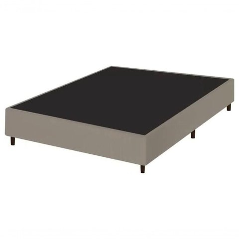 Cama Base Box Casal Bege Suede 38x138x188