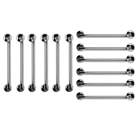 Barra de Apoio 60cm Aço Inox Kit 12 Unidades Criança Idoso Gestante Deficiente Acessibilidade Banhei