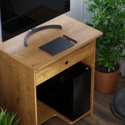 Mesa de Computador Prática 1 Gaveta - Ej Móveis:marrom - 5