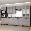 Ver imagem 2 de Cozinha Americana Modulada Torre Quente Cristaleira com Vidro Reflecta Sem Tampo Completa 6 Peças  Paris