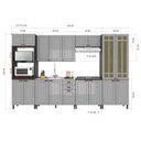 Ver imagem 4 de Cozinha Americana Modulada Torre Quente Cristaleira com Vidro Reflecta Sem Tampo Completa 6 Peças  Paris