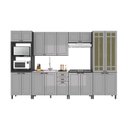 Ver imagem 3 de Cozinha Americana Modulada Torre Quente Cristaleira com Vidro Reflecta Sem Tampo Completa 6 Peças  Paris