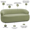 Ver imagem 4 de Sofá 3 Lugares Orgânico Sala de Estar Living 170cm Carmen F04 Bouclê Verde Oliva - Lyam Decor