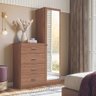 Cômoda 4 Gavetas 1 Porta com Espelho Doha Jatobá - 2