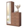Cômoda 4 Gavetas 1 Porta com Espelho Doha Jatobá - 1