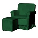 Ver imagem 1 de Poltrona Laura Amamentação Balanço Mais Puff - Quarto Bebê Amamentação - Veludo - Estopar Laura Mais