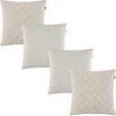 Ver imagem 1 de Kit 4 Capas de Almofadas Veludo Geométrico e Liso Bege 45x45cm Sua Casa Decor