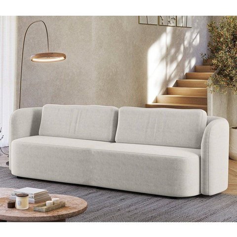 Sofá Living Orgânico Curvo 3 Lugares 200cm Castries Yescasa