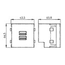 Ver imagem 2 de Módulo Tomada Carregador Usb Duplo Usb-c + Usb-a Margirius Sleek 2a 10w Preto Ebony