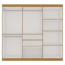 Ver imagem 3 de Guarda Roupa Casal 7 Portas 2 Gavetas Berna Cinamomo/Off White
