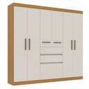 Ver imagem 5 de Guarda Roupa Casal 7 Portas 2 Gavetas Berna Cinamomo/Off White