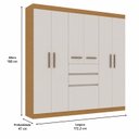 Ver imagem 6 de Guarda Roupa Casal 7 Portas 2 Gavetas Berna Cinamomo/Off White