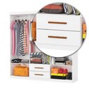 Ver imagem 5 de Guarda-roupa Solteiro Aurora 6 Portas 2 Gavetas com Espelho Branco - Carioca Móveis