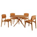 Ver imagem 2 de Sala de Jantar Mesa Ballare 135cm Tampo Laminado Redondo com 4 Cadeiras Malta