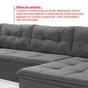 Ver imagem 7 de Sofá Viena 3 Lugares com Chaise e Canto Suede Cinza 380 Premium Plus Império