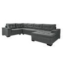 Ver imagem 5 de Sofá Viena 3 Lugares com Chaise e Canto Suede Cinza 380 Premium Plus Império