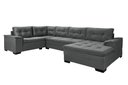 Ver imagem 5 de Sofá Viena 3 Lugares com Chaise e Canto Suede Cinza 380 Premium Plus Império