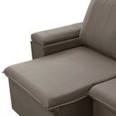 Ver imagem 5 de Sofá 3 Lugares Retrátil Reclinável para Sala 205cm Malfati F04 Veludo Marrom Claro - Lyam Decor