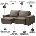 Ver imagem 3 de Sofá 3 Lugares Retrátil Reclinável para Sala 205cm Malfati F04 Veludo Marrom Claro - Lyam Decor