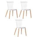 Ver imagem 1 de Cadeira Sala de Jantar Pé Palito Madeira Kit 3 Tóquio Branco R02 - D'Rossi