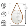 Espelho Decorativo Redondo 60cm Adnet Suspenso com Alça Couro  - 2