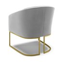 Ver imagem 5 de Poltrona Stella Suede Cinza Base Industrial Dourada - D’Rossi