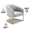 Ver imagem 6 de Poltrona Stella Suede Cinza Base Industrial Dourada - D’Rossi