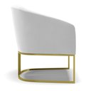 Ver imagem 4 de Poltrona Stella Suede Cinza Base Industrial Dourada - D’Rossi