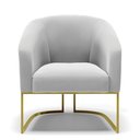 Ver imagem 3 de Poltrona Stella Suede Cinza Base Industrial Dourada - D’Rossi