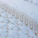 Ver imagem 2 de Kit Cobre Leito Colcha Garland Super King 100% Algodão 400 Fios Acetinado Bordado 5 Peças - Branco