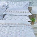 Ver imagem 3 de Kit Cobre Leito Colcha Garland Super King 100% Algodão 400 Fios Acetinado Bordado 5 Peças - Branco