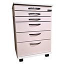 Ver imagem 1 de C/ 5 Gavetas - Mesinha Móvel com Rodinhas - Cor Rosa