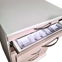 Ver imagem 3 de C/ 5 Gavetas - Mesinha Móvel com Rodinhas - Cor Rosa