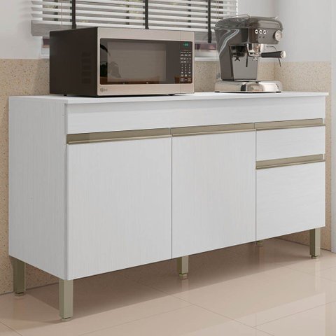 Balcão Gabinete para Pia com Tampo 150cm Lina K02 Supremo - Mpozenato