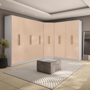 Quarto Modulado Kappesberg Adapt Branco/macadâmia 12 Portas 342cm X 263cm