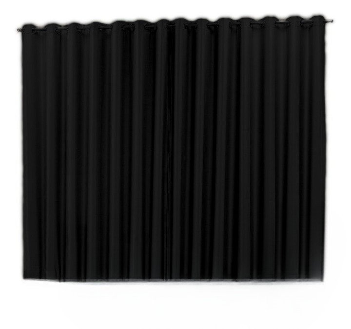 Cortina oxford tecido 2,80x2,30 Para Varão Simples:Preto | MadeiraMadeira