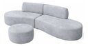 Ver imagem 5 de Sofá e Puff Orgânico Virginia 200cm Sala Suede: Cinza