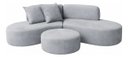 Ver imagem 2 de Sofá e Puff Orgânico Virginia 200cm Sala Suede: Cinza