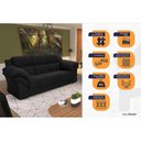 Ver imagem 6 de Conjunto Sofá Windsor Velut Preto 3 e 2 Lugares 2,04m e 1,59m - King House
