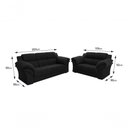 Ver imagem 5 de Conjunto Sofá Windsor Velut Preto 3 e 2 Lugares 2,04m e 1,59m - King House
