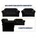 Ver imagem 2 de Conjunto Sofá Windsor Velut Preto 3 e 2 Lugares 2,04m e 1,59m - King House