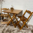 Ver imagem 2 de Conjunto Dobrável 70x70 Mesa com 2 Cadeiras Paraná Cor:mel