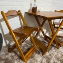 Ver imagem 4 de Conjunto Dobrável 70x70 Mesa com 2 Cadeiras Paraná Cor:mel