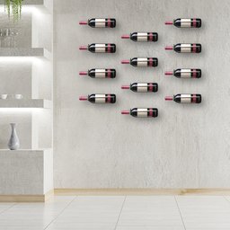 Kit 10 Un Adega Parede p Garrafa Vinho Aço Preto Industrial - 3
