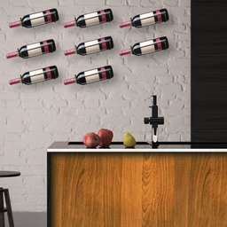 Kit 10 Un Adega Parede p Garrafa Vinho Aço Preto Industrial - 6